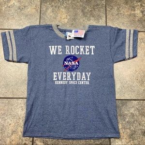 NEW! Boy’s/Kid’s NASA Kennedy Space Center Short Sleeve T-Shirt Size 10/12 W/Tag